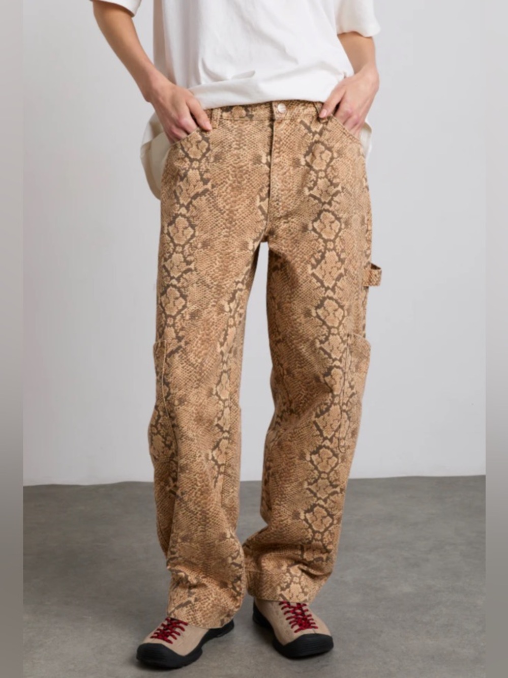 Damson Madder Drew Snakeskin Print Carpenter Jeans Size UK 8 (US 4) Streetwear